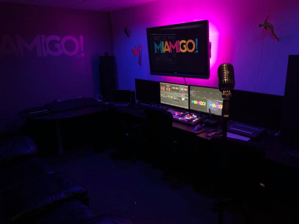 Inside the MIAMIGO TV video production studio in Princeton, Florida